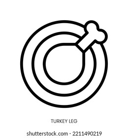 Turkey Leg Icon. Line Art Style Design Isolated On White Background