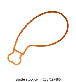 turkey  leg icon over white background colorful design vector illustration