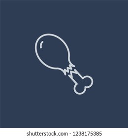 Turkey Leg icon. Trendy flat vector line Turkey Leg icon on dark blue background from United States of America collection. 