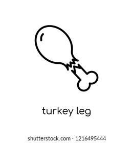 Turkey Leg icon. Trendy modern flat linear vector Turkey Leg icon on white background from thin line United States of America collection, editable outline stroke vector illustration