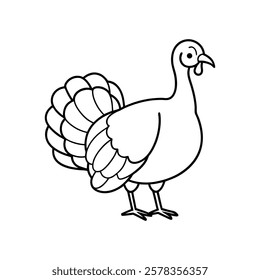 turkey of a line art vector
