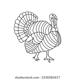 turkey line art vector illustration art