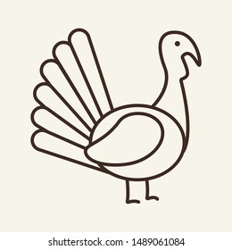 Turkey line icon. Animal, bird, poultry. Farm concept. Can be used for topics like thanksgiving day, USA history, agriculture