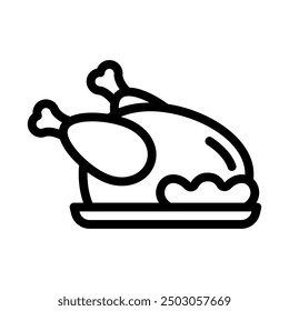 turkey line icon illustration vector graphic. Simple element illustration vector graphic, suitable for app, websites, and presentations isolated on white background