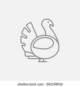 Icono de línea de Turquía para web, móviles e infografías. Icono vector de gris oscuro aislado en fondo gris claro.