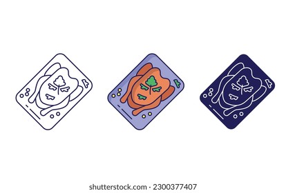 turkey line and solid illustration icon