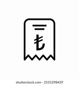 turkey lira receipt check bill icon sign vector
