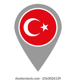 Turkey Location Pin Icon Vector Illustration