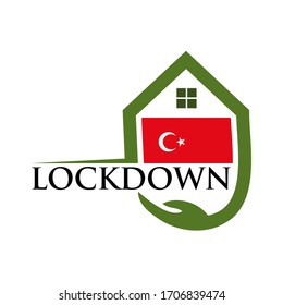 Turkey lockdown coronavirus lockdown symbol. Vector Illustration on white background