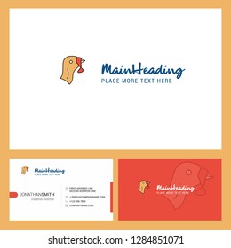 Turkey Logo design with Tagline & Front and Back Busienss Card Template. Vector Creative Design