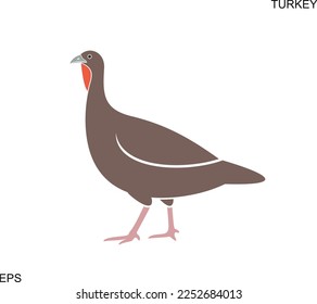 Turkey logo. Isolated turkey on white background. Bird