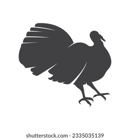 Turkey logo vector design template, Silhouette Turkey logo
