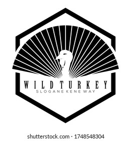 turkey logo wild design vector