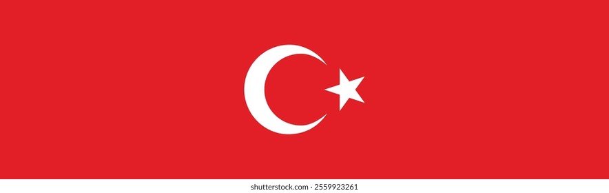 Turkey long banner flag digital vector illustration