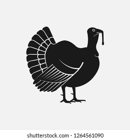 Turkey male silhouette. Farm animal icon