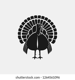 Turkey male silhouette front view. Farm animal icon