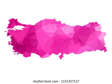turkey Map - Abstract geometric rumpled triangular low poly style gradient graphic on white background , line dots polygonal design for your. Vector illustration
