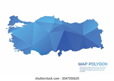 Turkey Map Abstract geometric rumpled triangular low poly style gradient graphic on white background