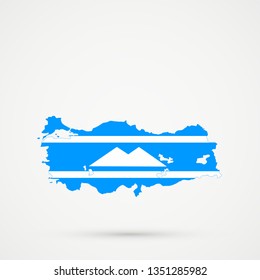 Turkey map in Balkars flag colors, editable vector.