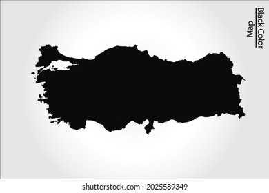 Turkey map black Color on Backgound