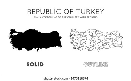 Turkey Map Blank Vector Map Country Stock Vector Royalty Free 1473118874