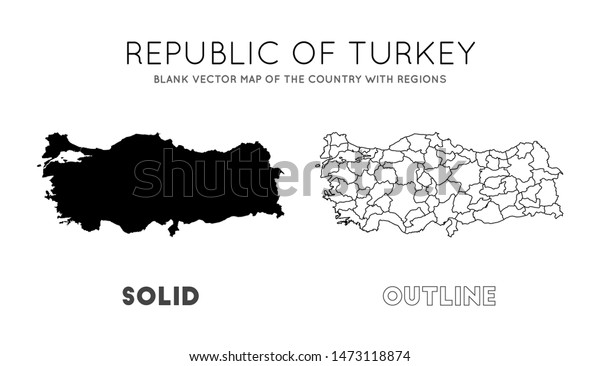 Turkey Map Blank Vector Map Country Royalty Free Stock Image