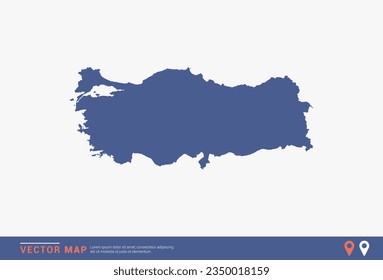 Turkey Map - blue abstract style isolated on white background for infographic, design vector.