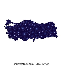 turkey map - blue pastel graphic background . Vector illustration eps 10.
