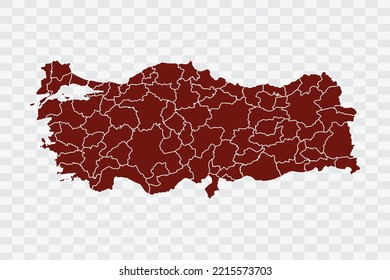 Turkey Map burnt brown Color on White Background quality files Color (701205) png