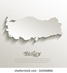 Turkey map card paper 3D natural vector