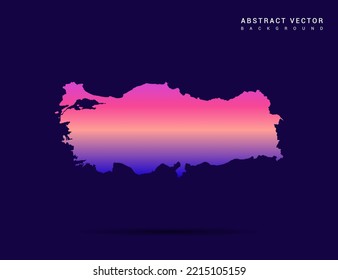 Mapa de Turquía del estilo de gradiente colorido Ilustración vectorial.