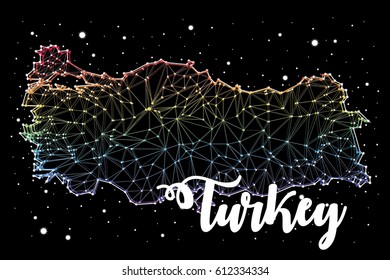 Turkey map. constellation