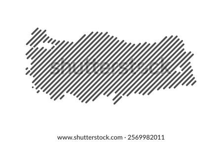 Turkey - Map of the country formed by lines. Vector Illustration.