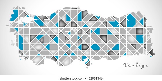 Turkey Map crystal style artwork