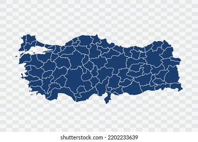 Turkey Map dark blue Color on White Background quality files Color (043B72) png