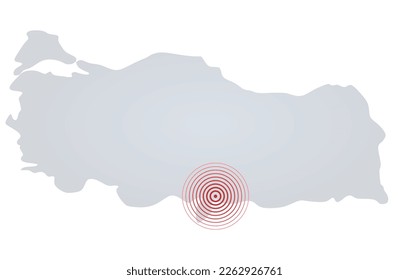 Turkey map earthquake. vector illustration