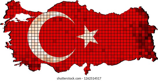 Turkey map with flag inside - Illustration,
Abstract Mosaic flag of Turkey