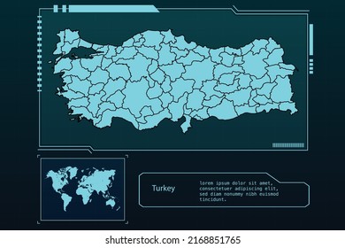 Turkey Map Futuristic  infographic Map element collection background