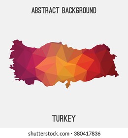 Turkey map in geometric polygonal style.Abstract tessellation,modern design background. Vector illustration EPS8