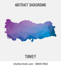 Turkey map in geometric polygonal style.Abstract tessellation,modern design background. Vector illustration EPS8