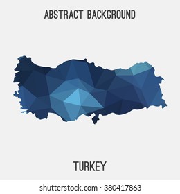 Turkey map in geometric polygonal style.Abstract tessellation,modern design background. Vector illustration EPS8