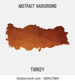 Turkey map in geometric polygonal style.Abstract tessellation,modern design background. Vector illustration EPS8