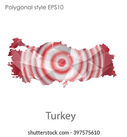 Turkey map in geometric polygonal style.Abstract gems triangle,modern design background.