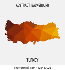 Turkey map in geometric polygonal style.Abstract tessellation,modern design background. Vector illustration EPS8