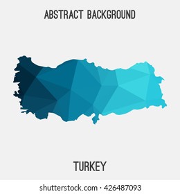 Turkey map in geometric polygonal style.Abstract tessellation,modern design background. Vector illustration EPS8