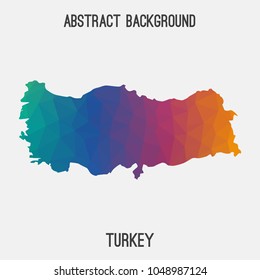 Turkey map in geometric polygonal,mosaic style.Abstract tessellation,modern design background,low poly. Geometric cover, mockup. Vector illustration.