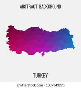 Turkey map in geometric polygonal,mosaic style.Abstract tessellation,modern design background,low poly. Geometric cover, mockup. Vector illustration.
