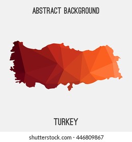Turkey map in geometric polygonal,mosaic style.Abstract tessellation,modern design background. Vector illustration EPS8
