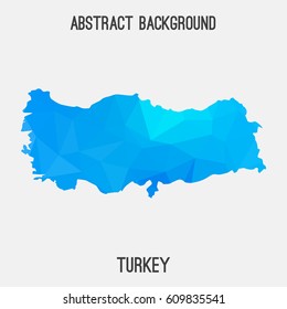 Turkey map in geometric polygonal,mosaic style.Abstract tessellation,modern design background,low poly. Vector illustration.