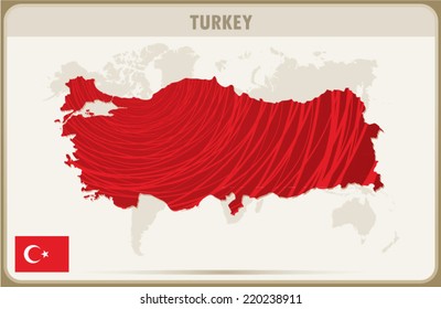 TURKEY  map graphic, Vector.